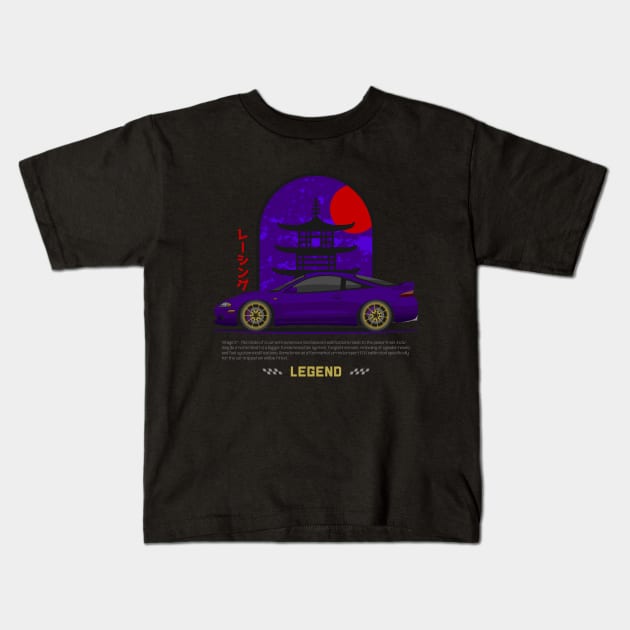 Tuner Purple Eclipse 2GA JDM Kids T-Shirt by GoldenTuners